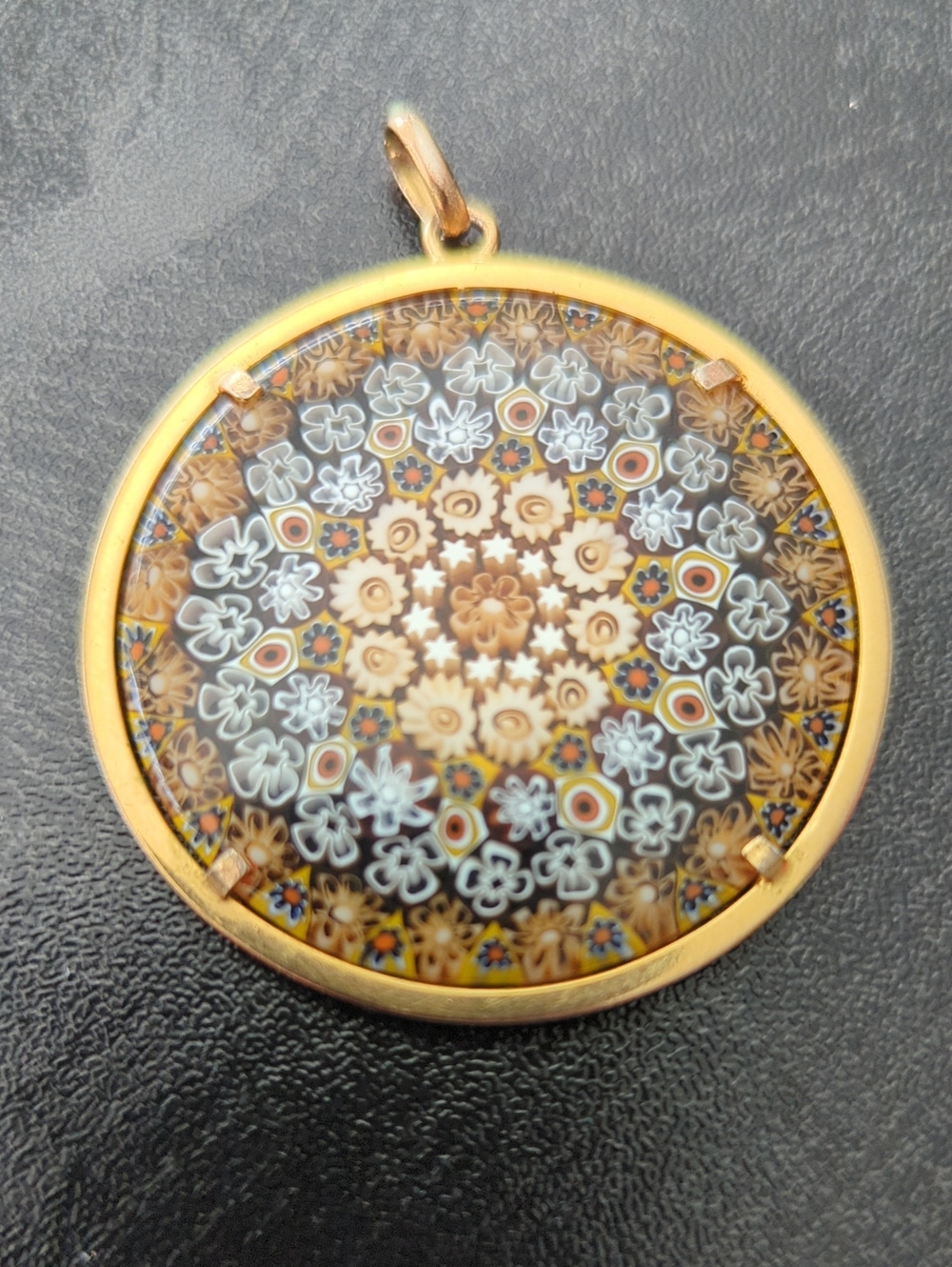 Large Vintage 70s Murano Millefiori Pendant